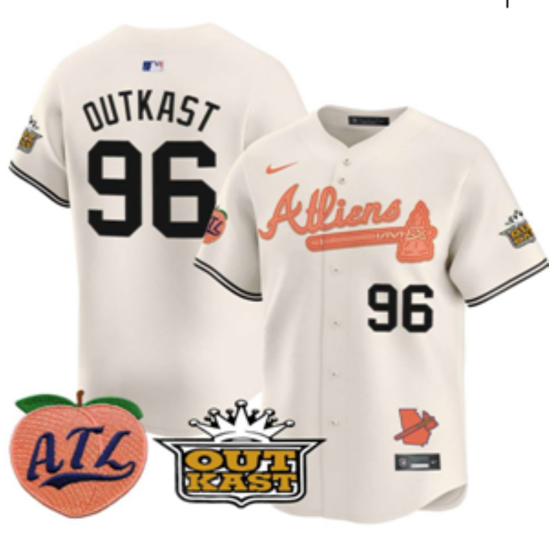 Men 2026 Atlanta Braves #96 Outkast cream Game Nike MLB Jersey